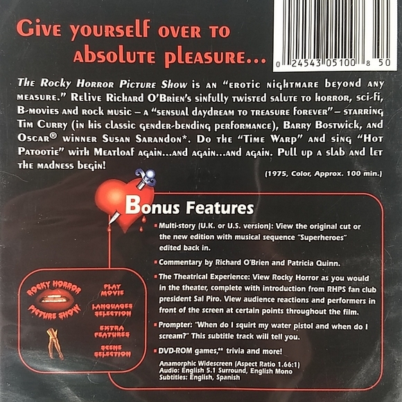 The Rocky Horror Picture Show DVD with Bonus Features! - Picture 6 of 15